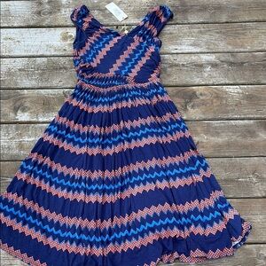 NWT Plenty by Tracy Reese Stylish Blue and coral dress size S